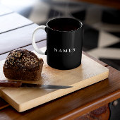 Tasse 2 Couleurs Simple Black Custom Ajouter Votre Nom Élégant