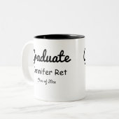 Tasse 2 Couleurs simple café de graduation de calligraphie noire mi (Devant gauche)