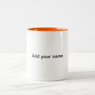 Tasse 2 Couleurs simple couleur solide ajouter nom texte monogramme