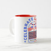 Tasse 2 Couleurs Simple Elegant Labor Day avec drapeau américain (Devant gauche)