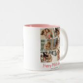 Tasse 2 Couleurs Simple Elégant Mothers Day Photo Collage (Devant droit)