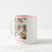 Tasse 2 Couleurs Simple Elégant Mothers Day Photo Collage (Devant gauche)