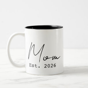 Tasse 2 Couleurs Simple Élégant Script Nouvelle Maman Établie 2026