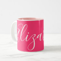 Simple Fille rose simple Nom personnalisé Elizabet