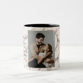 Tasse 2 Couleurs Simple First Father's Day Picture Collage (Centre)