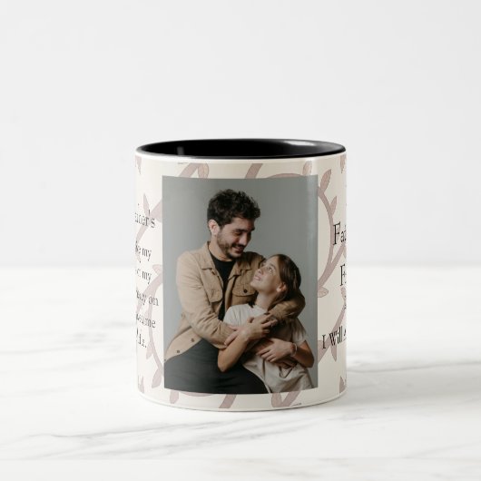 Tasse 2 Couleurs Simple First Father's Day Picture Collage (Centre)