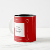 Tasse 2 Couleurs Simple Hearts Valentine's Day Ajouter un message à (Devant gauche)