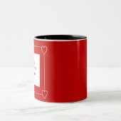 Tasse 2 Couleurs Simple Hearts Valentine's Day Ajouter un message à (Centre)