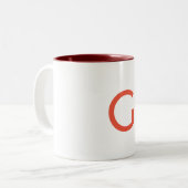 Tasse 2 Couleurs simple minimum ajouter votre texte monogramme phot (Devant gauche)