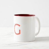 Tasse 2 Couleurs simple minimum ajouter votre texte monogramme phot (Devant droit)