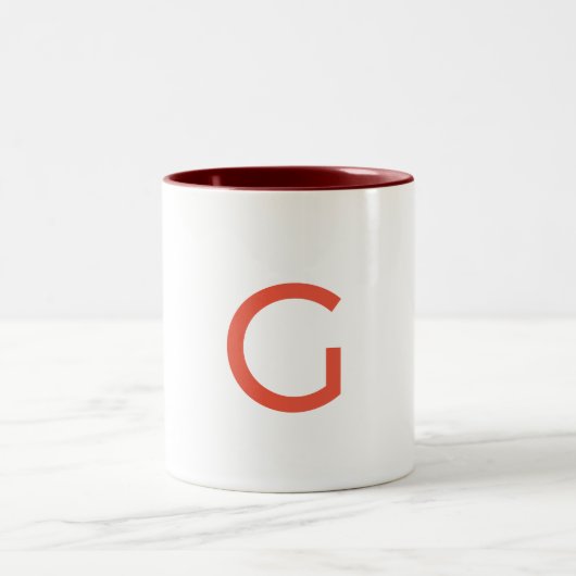 Tasse 2 Couleurs simple minimum ajouter votre texte monogramme phot (Centre)