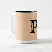 Tasse 2 Couleurs simple minimum ajouter votre texte monogramme phot (Devant gauche)