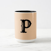 Tasse 2 Couleurs simple minimum ajouter votre texte monogramme phot (Centre)