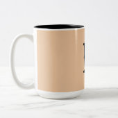 Tasse 2 Couleurs simple minimum ajouter votre texte monogramme phot (Gauche)