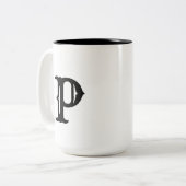 Tasse 2 Couleurs simple minimum ajouter votre texte monogramme phot (Devant gauche)