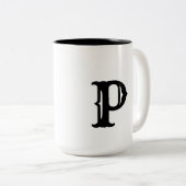 Tasse 2 Couleurs simple minimum ajouter votre texte monogramme phot (Devant droit)