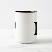 Tasse 2 Couleurs simple minimum ajouter votre texte monogramme phot (Centre)