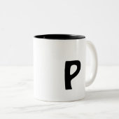 Tasse 2 Couleurs simple minimum ajouter votre texte monogramme phot (Devant droit)