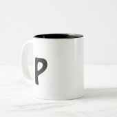 Tasse 2 Couleurs simple minimum ajouter votre texte monogramme phot (Devant gauche)