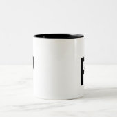 Tasse 2 Couleurs simple minimum ajouter votre texte monogramme phot (Centre)