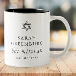 Tasse 2 Couleurs Simple moderne Elégante étoile de David Bat mitzva<br><div class="desc">Design est composé de typographie sans serif et de typographie cursive joueuse sur un arrière - plan simple. Disponible ici : http://www.zazzle.com/store/selectpartysupplies</div>