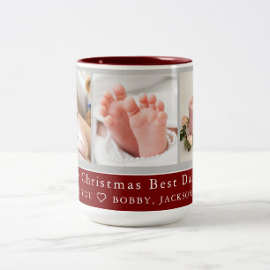 Tasse 2 Couleurs Simple moderne Meilleur papa jamais 3 photo famill
