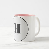 TASSE 2 COULEURS SIMPLE MODERNE MODERNE MONOGRAM ÉLÉGANT CHIC STYLE (Devant droit)