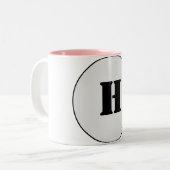TASSE 2 COULEURS SIMPLE MODERNE MODERNE MONOGRAM ÉLÉGANT CHIC STYLE (Devant gauche)