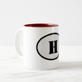 TASSE 2 COULEURS SIMPLE MODERNE MODERNE MONOGRAM ÉLÉGANT CHIC STYLE (Devant gauche)
