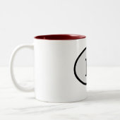 TASSE 2 COULEURS SIMPLE MODERNE MODERNE MONOGRAM ÉLÉGANT CHIC STYLE (Gauche)