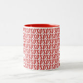 Tasse 2 Couleurs Simple Motif moderne XOXO Saint Valentin Amour (Centre)