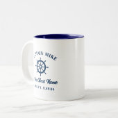 Tasse 2 Couleurs Simple Navy Blue Personnalisé Capitaine Nom du bat (Devant gauche)