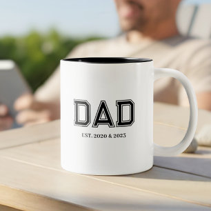 Tasse 2 Couleurs Simple Papa Moderne Établi Typographie Universitai