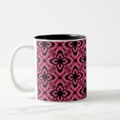 Tasse 2 Couleurs Simplement Éblouissant Damas Mug, Rose (Gauche)