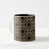 Tasse 2 Couleurs Simplement Éblouissant Damask Mug, Mocha (Devant gauche)