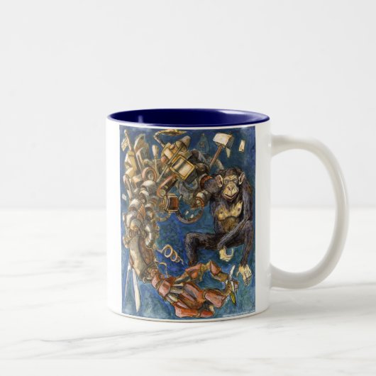 Tasse 2 Couleurs Singe bionique (Droit)