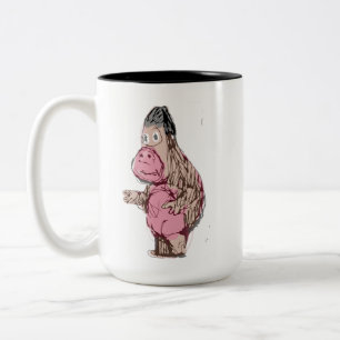 Tasse 2 Couleurs Singe de dessin animé drôle et croquis de singe