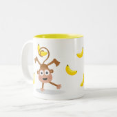 Tasse 2 Couleurs Singe et bananes (Devant gauche)
