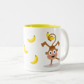 Tasse 2 Couleurs Singe et bananes (Devant droit)