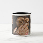 Tasse 2 Couleurs Singe frottant son visage (Centre)