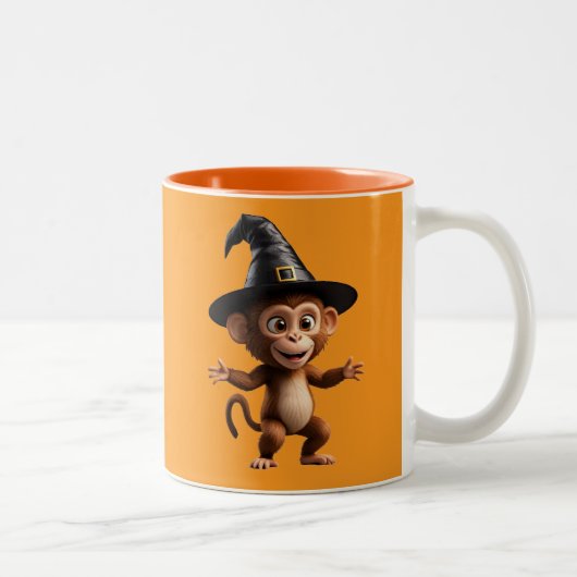 Tasse 2 Couleurs Singe Sorcière Magicien (Droit)