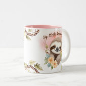 Tasse 2 Couleurs "Sip, Sloth, Relax, Repeating" (Devant droit)