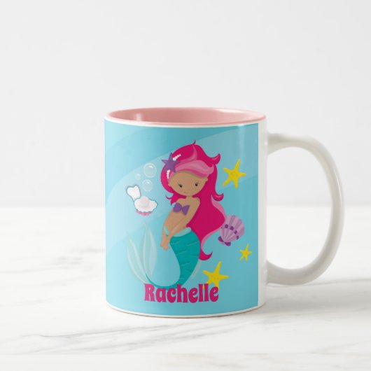 Tasse 2 Couleurs Sirène personnalisée (Droit)