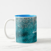 Tasse 2 Couleurs Sirène Turquoise d'Argent (Gauche)