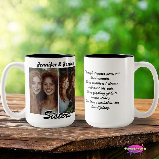 Tasse 2 Couleurs Sisterly Bond Photos and Poem