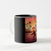 Tasse 2 Couleurs Skater skating downhill (Devant gauche)