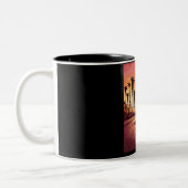 Tasse 2 Couleurs Skater skating downhill (Gauche)
