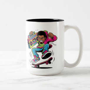 Tasse 2 Couleurs Skateur Rétro Hip Hop