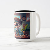 Tasse 2 Couleurs Skeleton d'Halloween #2 (Devant droit)