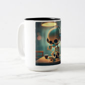 Tasse 2 Couleurs Skeleton d'Halloween #3 (Devant gauche)